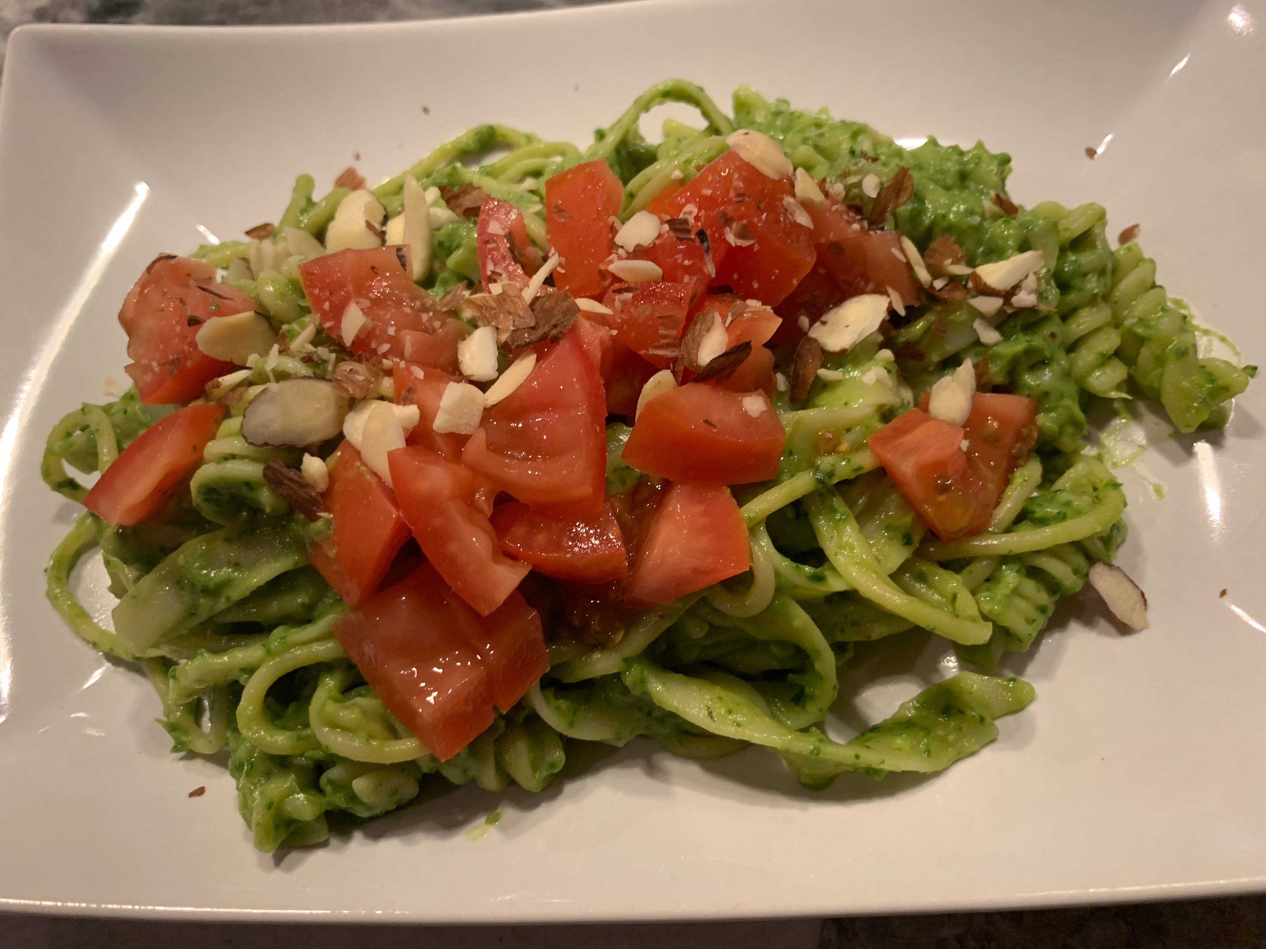 Pasta with Spinach-Avocado Sauce @ A Year Of...